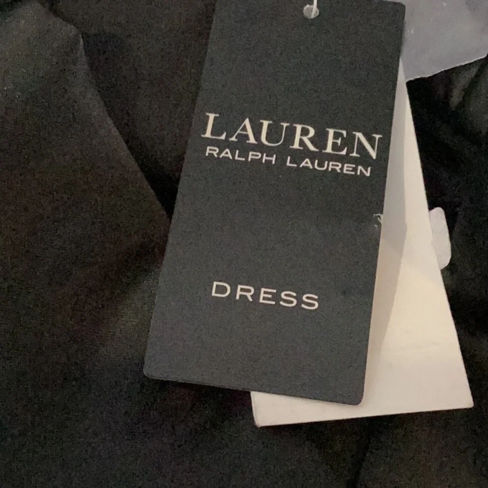 NWT Ralph Lauren Black Cocktail Dress w/ Satin Lapels, Waistband & Large Bow